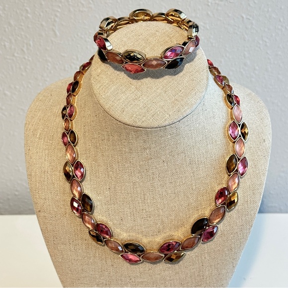 ANNE KLEIN | Jewelry Set Necklace and Bracelet Set | Rose Gold Brown - Picture 1 of 10